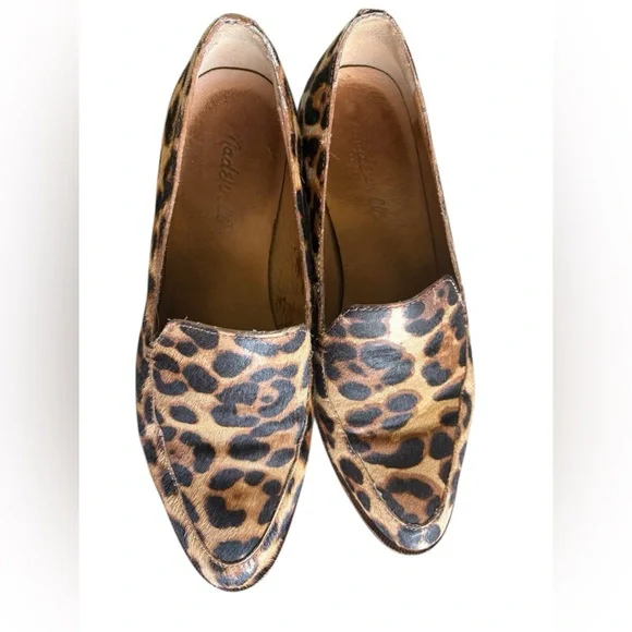Madewell francés calf hair Leopard-Print Slip-On Loafers in Tan and Black sz 6.5 - Picture 5 of 13